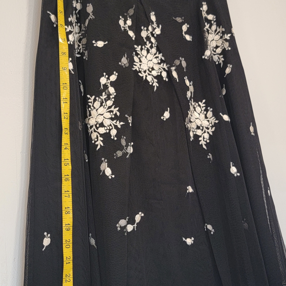 Ann Taylor Black and White Maxi A-line Skirt